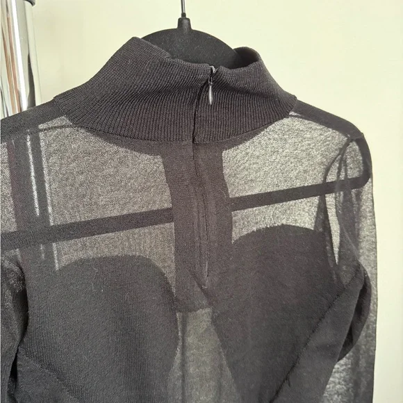 Atoir Roma Dress - Chic Black Mesh Long Sleeve Dress - Picture 10 of 12